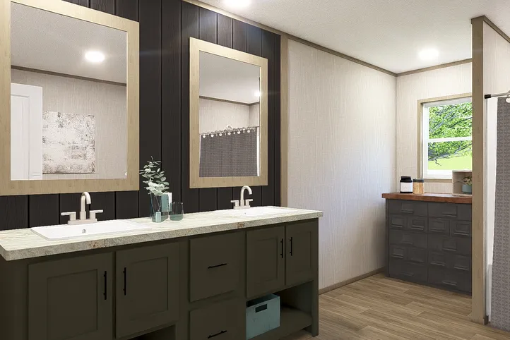 Charwood.The EVEREST Primary Bathroom. This Manufactured Mobile Home features 4 bedrooms and 2 baths.