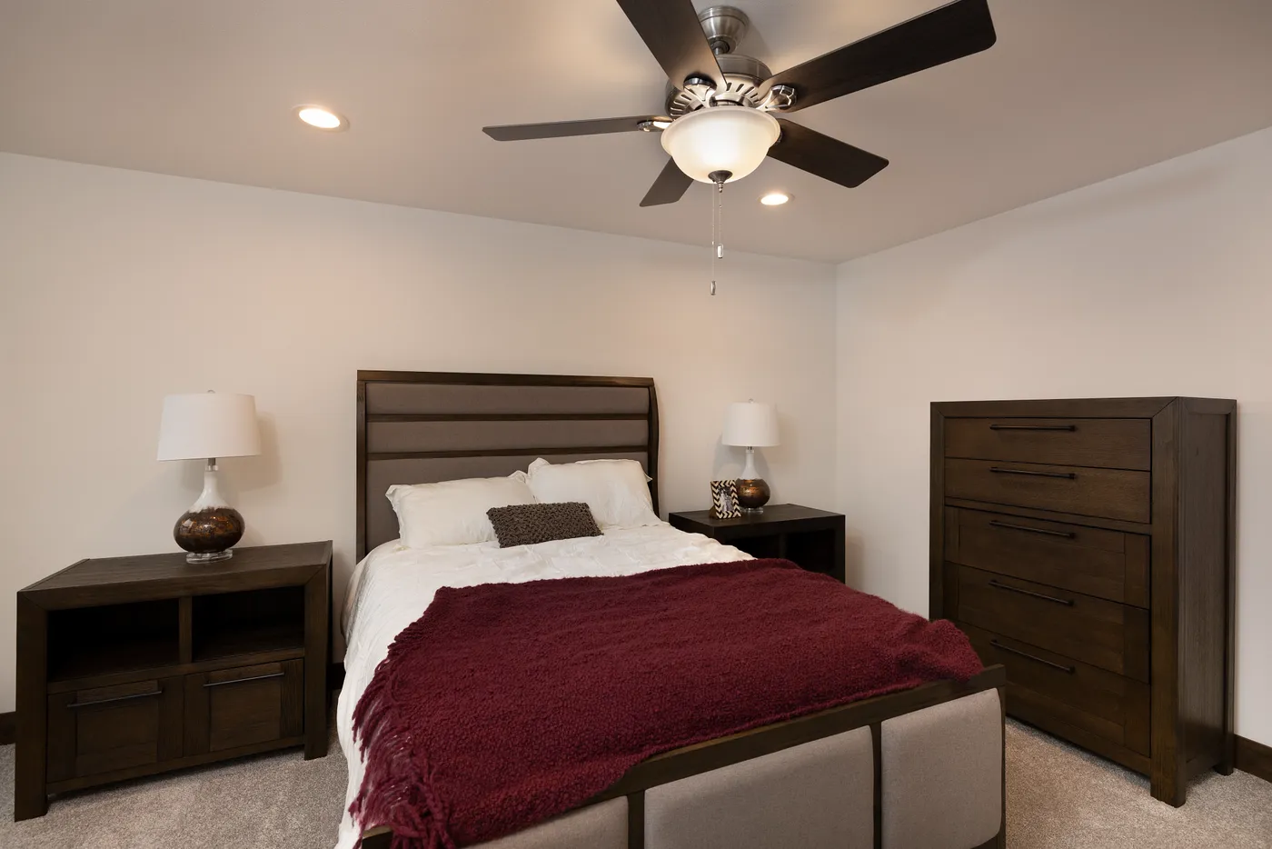 The RAMSEY 75 Primary Bedroom. This Manufactured Mobile Home features 4 bedrooms and 2 baths.