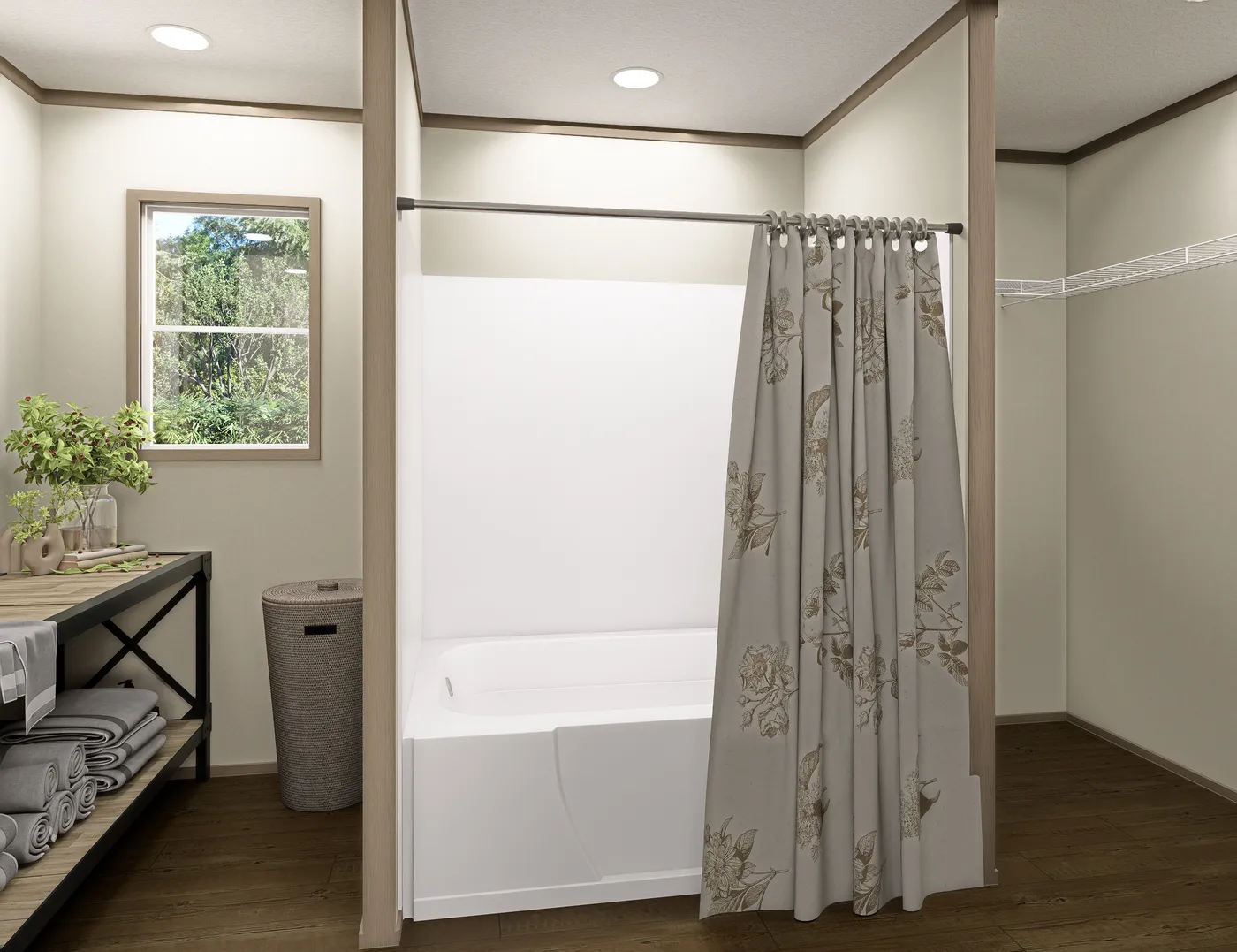 The RAINIER Primary Bathroom. This Manufactured Mobile Home features 4 bedrooms and 3 baths.