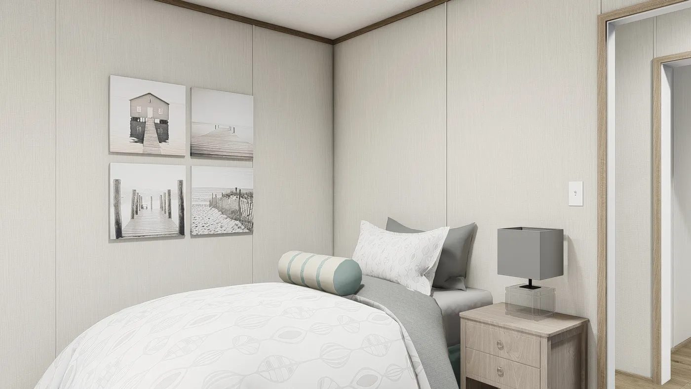 The VISTA Guest Bedroom. This Manufactured Mobile Home features 3 bedrooms and 2 baths.