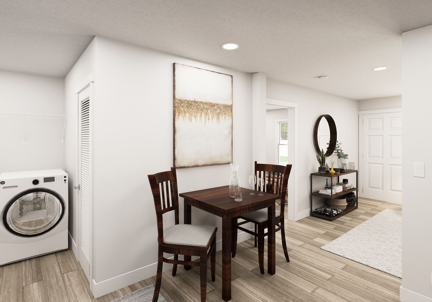 The RIGHT CHOICE 108 Dining Area. This Manufactured Mobile Home features 3 bedrooms and 2 baths.
