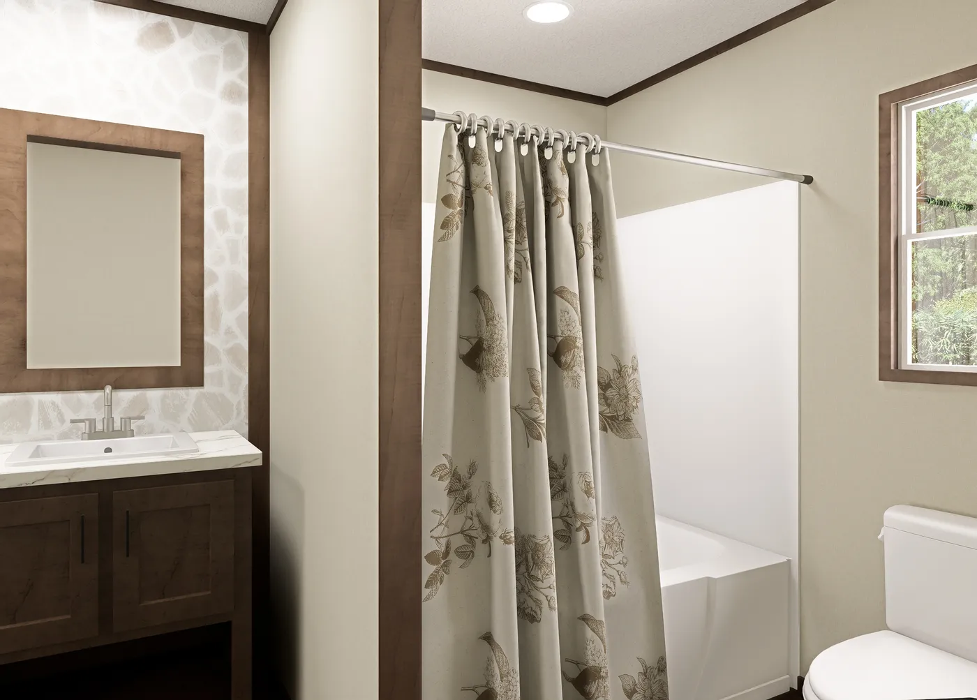 The DESOTO Guest Bathroom. This Manufactured Mobile Home features 3 bedrooms and 2 baths.