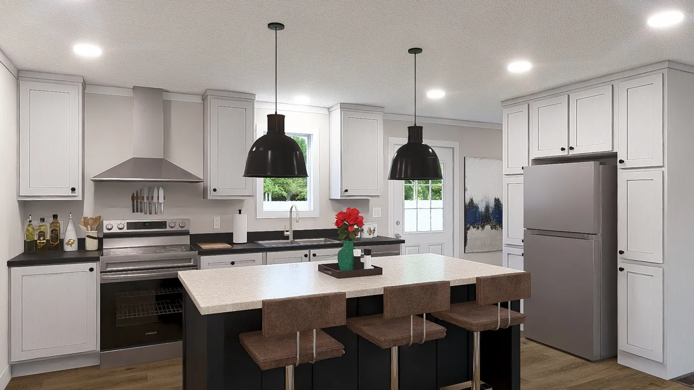 The HEY JUDE Kitchen. This Manufactured Mobile Home features 4 bedrooms and 2 baths.