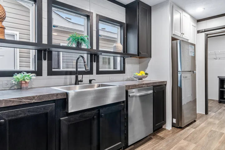 The THE RENEGADE Kitchen. This Manufactured Mobile Home features 3 bedrooms and 2 baths.