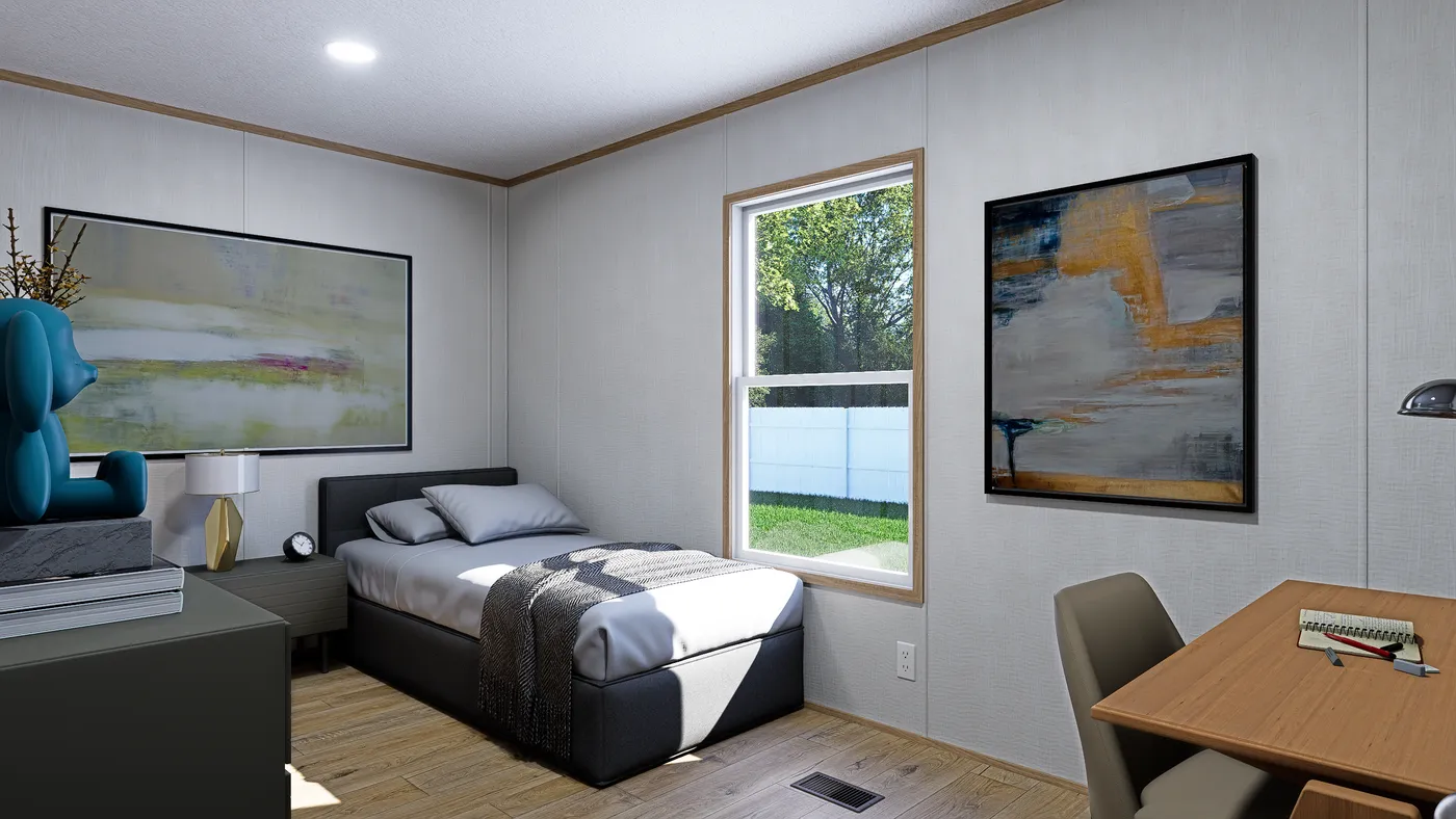 The OASIS Guest Bedroom. This Manufactured Mobile Home features 3 bedrooms and 2 baths.