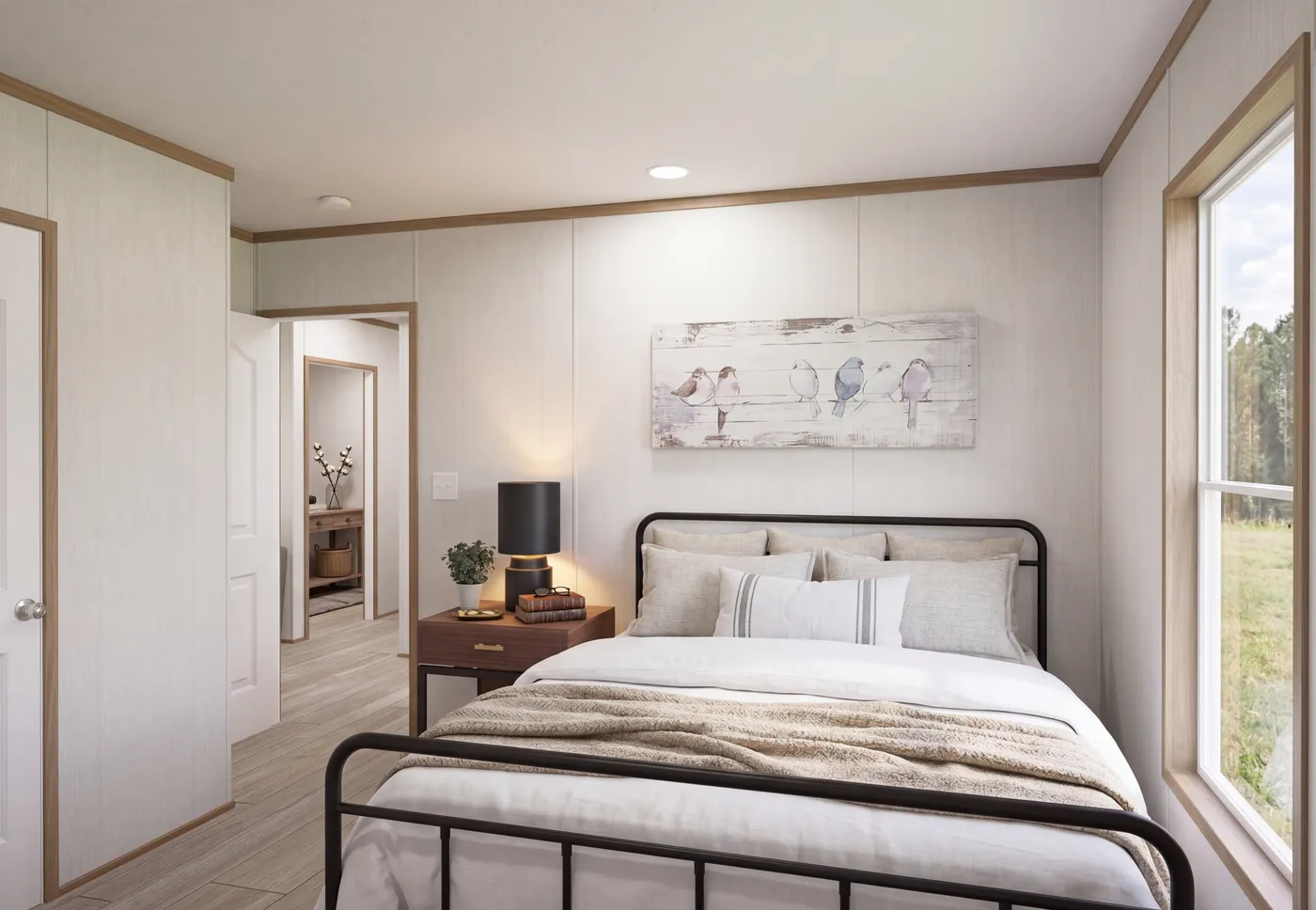 The THE MOUNTAINEER 68 Bedroom. This Manufactured Mobile Home features 4 bedrooms and 2 baths.