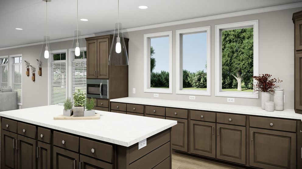 The HUXTON II Kitchen. This Manufactured Mobile Home features 4 bedrooms and 2 baths.