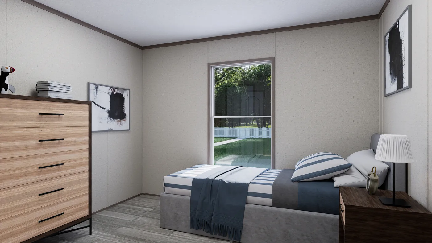 The THE MOUNTAINEER 60 Bedroom. This Manufactured Mobile Home features 3 bedrooms and 2 baths.