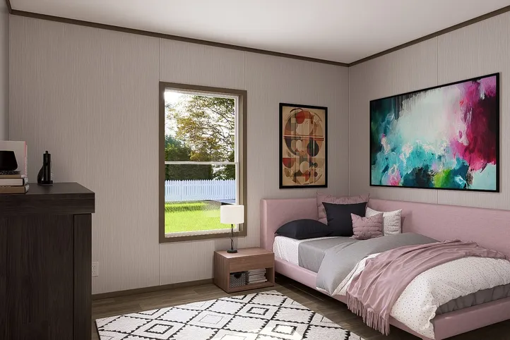 The CROCKETT Guest Bedroom. This Manufactured Mobile Home features 3 bedrooms and 2 baths.