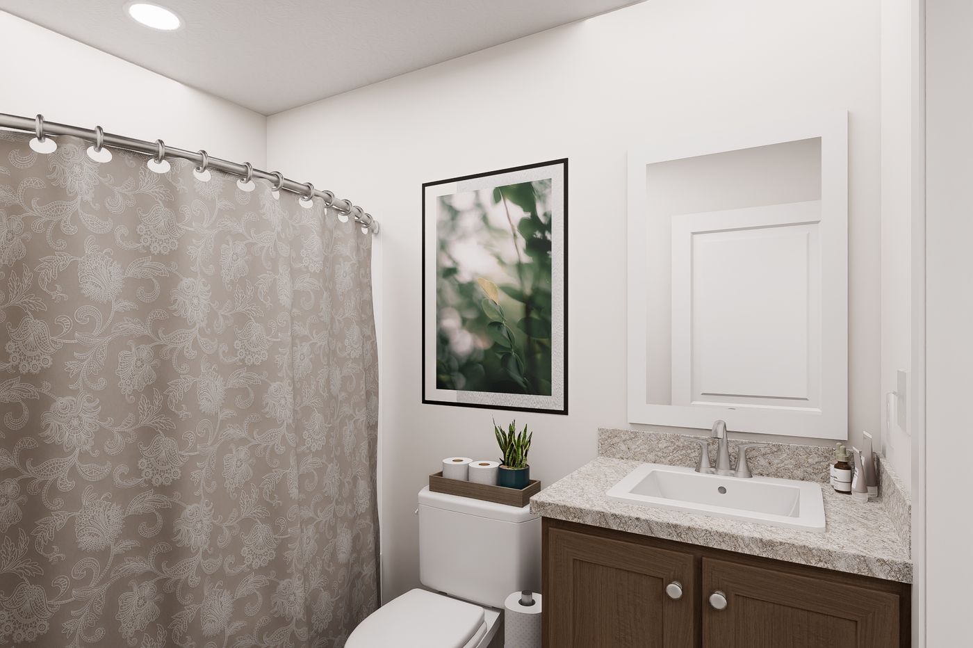 The 5628-MS068 CARMEL Guest Bathroom. This Manufactured Mobile Home features 3 bedrooms and 2 baths.