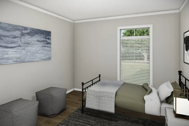 The HUXTON II Guest Bedroom. This Manufactured Mobile Home features 4 bedrooms and 2 baths.