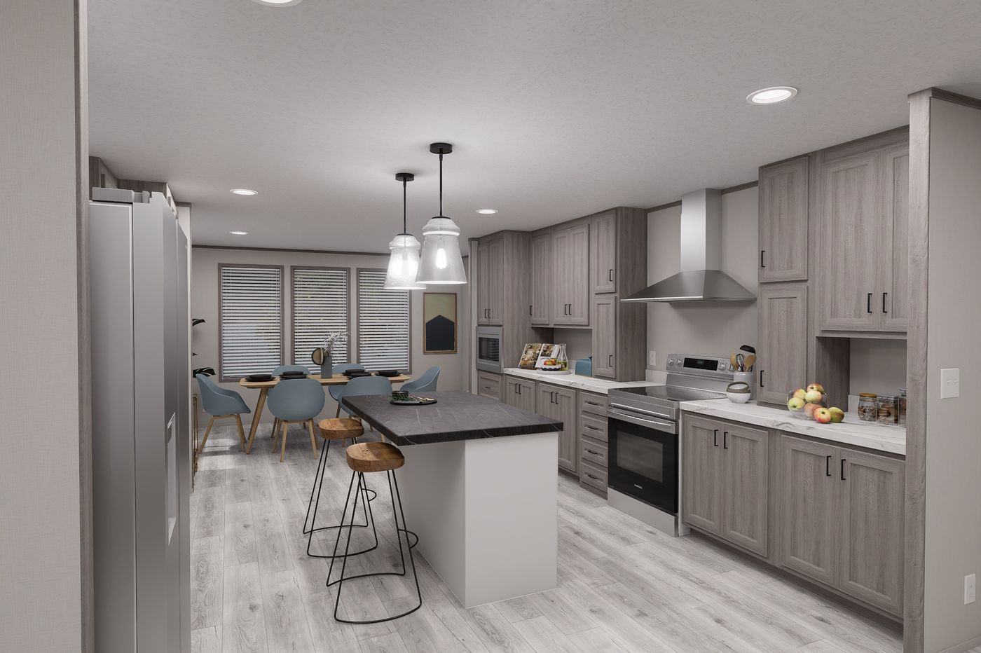 The DIAMOND Kitchen. This Manufactured Mobile Home features 3 bedrooms and 2 baths.