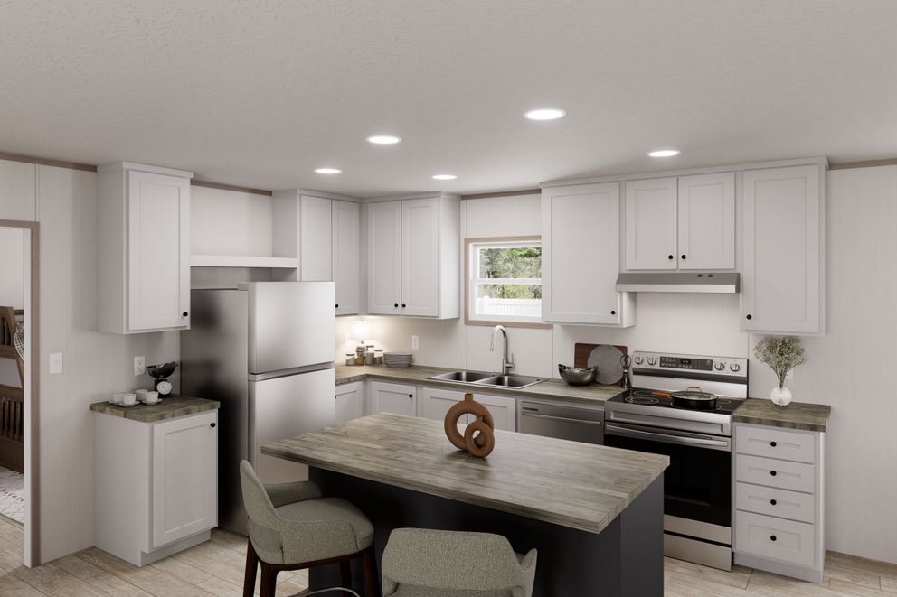 The ULTRA FLEX Kitchen. This Manufactured Mobile Home features 3 bedrooms and 2 baths.