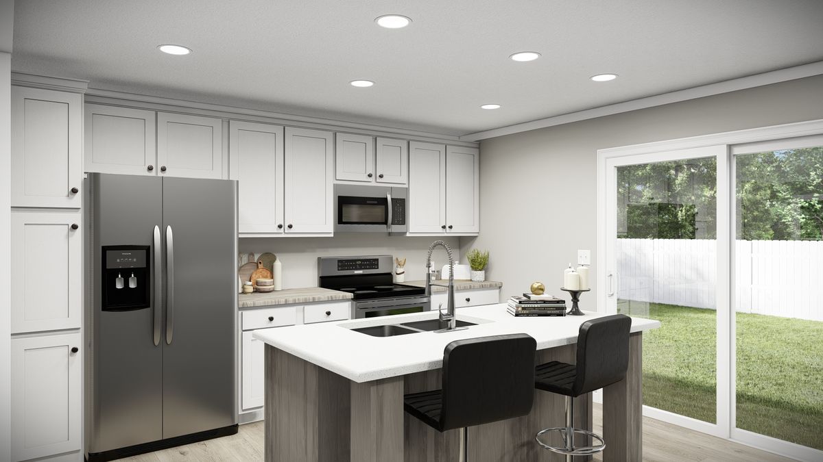 The THE REVERE Kitchen. This Manufactured Mobile Home features 4 bedrooms and 2 baths.