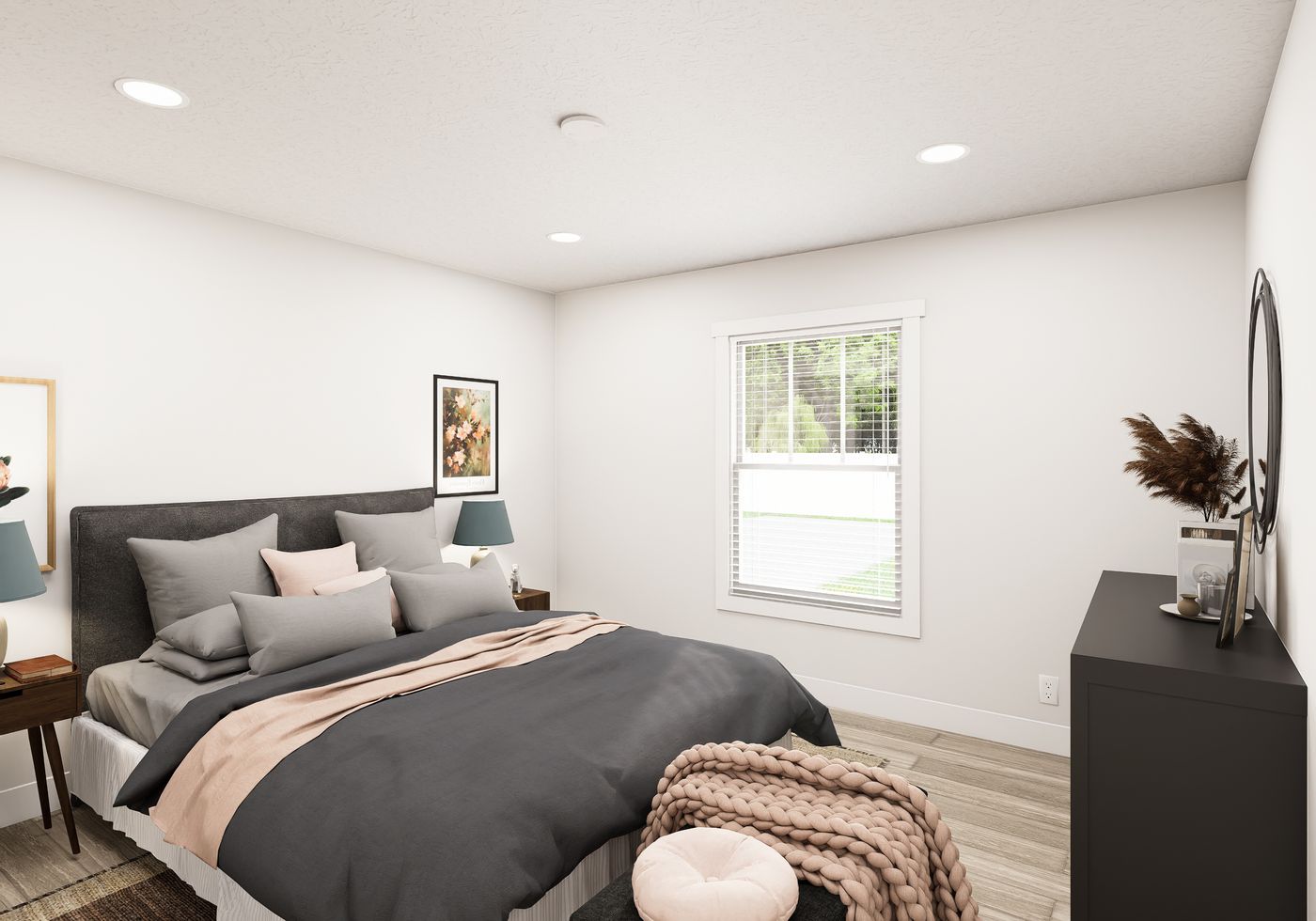 The RIGHT CHOICE 108 Primary Bedroom. This Manufactured Mobile Home features 3 bedrooms and 2 baths.