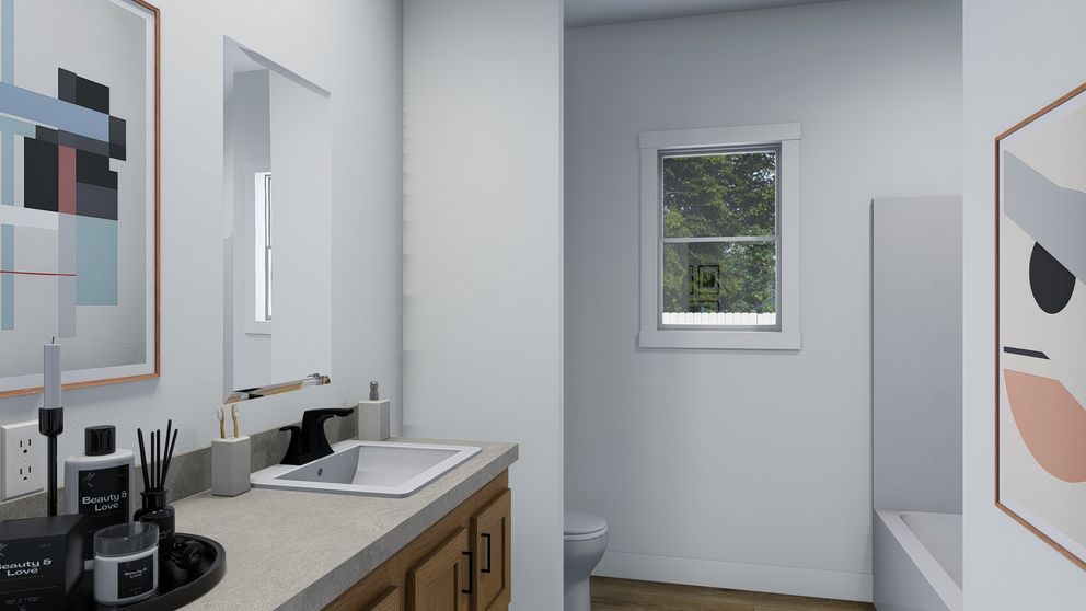 The ACADIA Primary Bathroom. This Manufactured Mobile Home features 3 bedrooms and 2 baths.