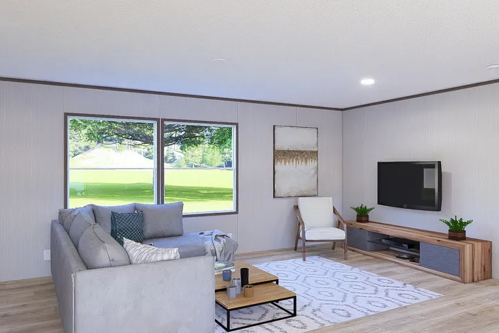The ULTRA PRO HERCULES 28X68 3BR Living Room. This Manufactured Mobile Home features 3 bedrooms and 2 baths.