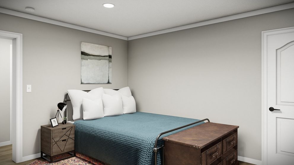 The THE WASHINGTON Bedroom. This Manufactured Mobile Home features 3 bedrooms and 2 baths.