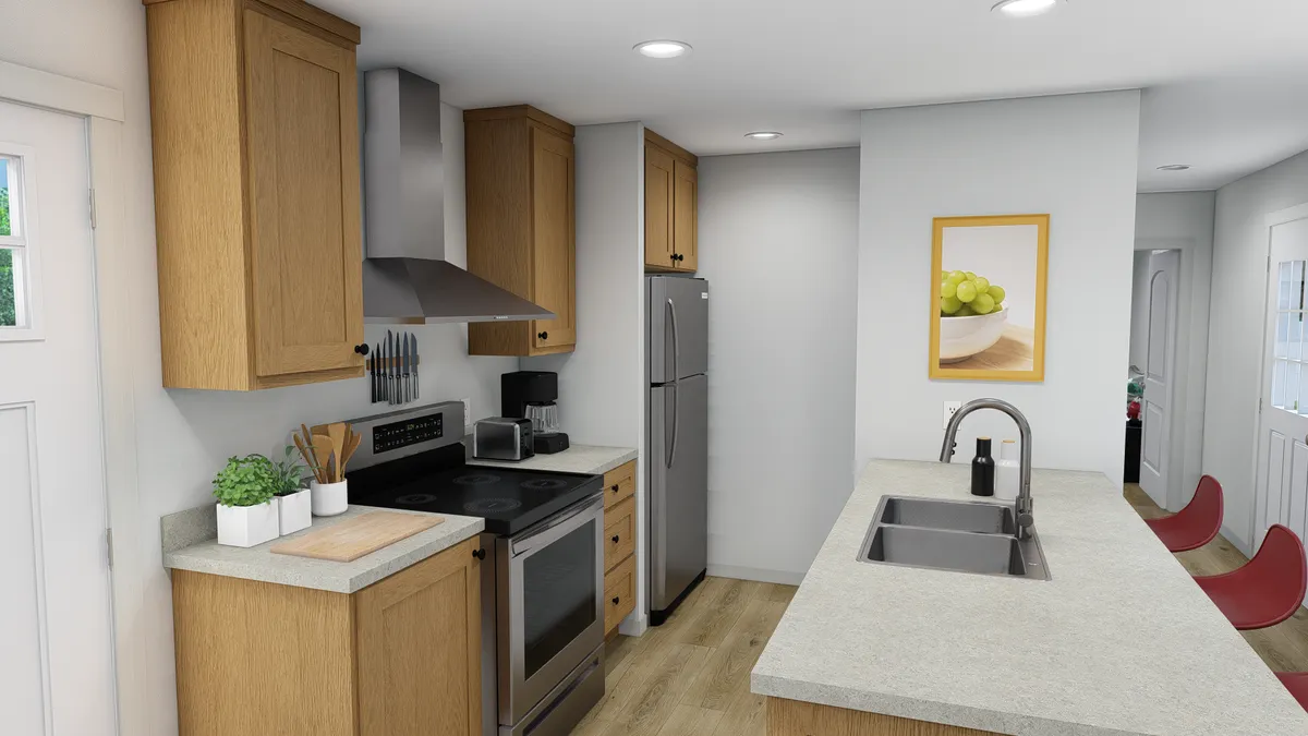 The IMAGINE Kitchen. This Manufactured Mobile Home features 1 bedroom and 1 bath.