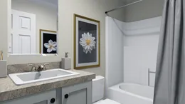 The 930  "HOLDEN" 7616 Guest Bathroom. This Manufactured Mobile Home features 3 bedrooms and 2 baths.