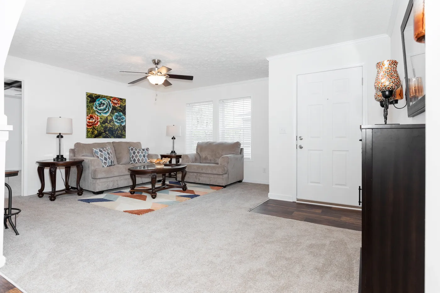 The 3321 CLASSIC Living Room. This Modular Home features 4 bedrooms and 2 baths.