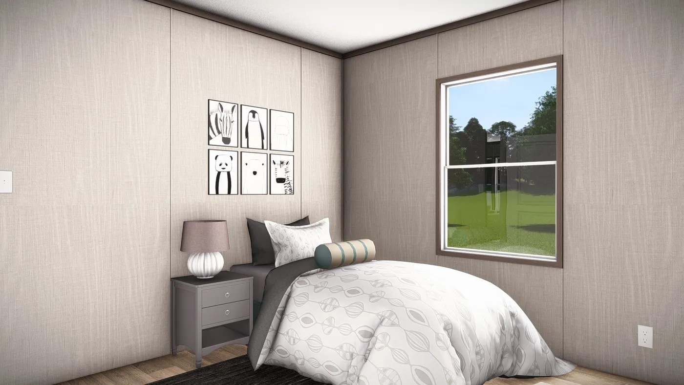 The ULTRA PRO 3 BR 28X60 Guest Bedroom. This Manufactured Mobile Home features 3 bedrooms and 2 baths.