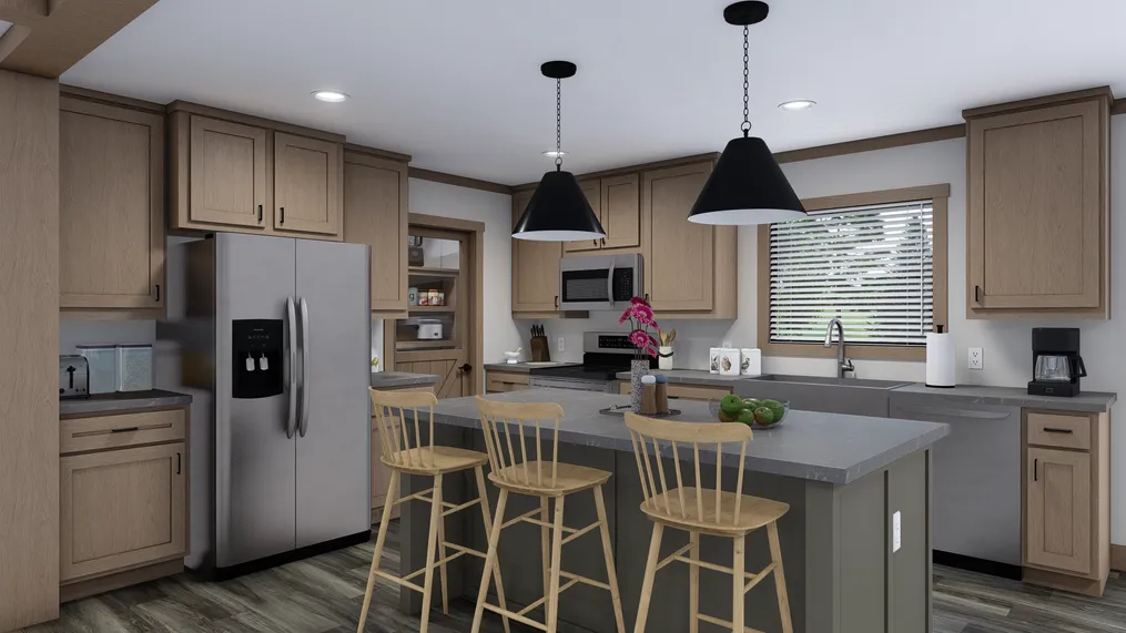 The FARM 3 FLEX Kitchen. This Manufactured Mobile Home features 4 bedrooms and 3 baths.