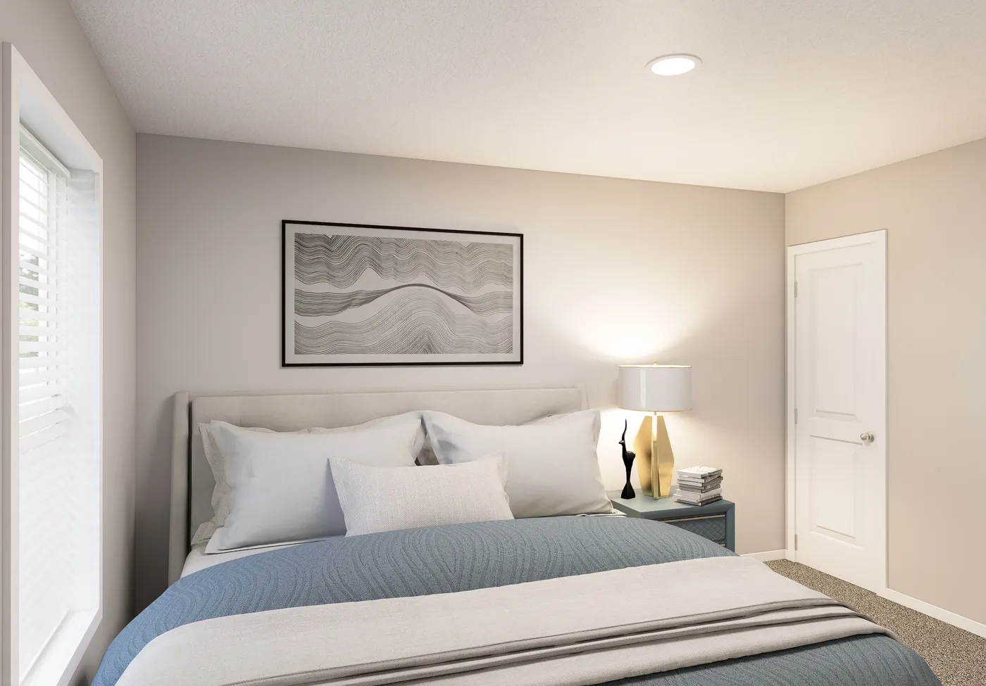 The SLE 681F Bedroom. This Manufactured Mobile Home features 4 bedrooms and 2 baths.