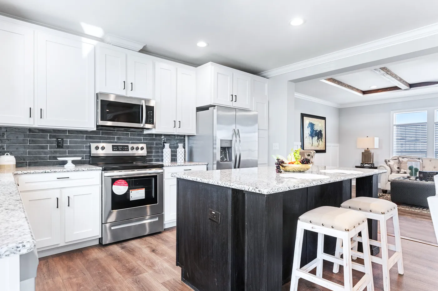 The THE FUJI Kitchen. This Manufactured Mobile Home features 4 bedrooms and 3 baths.