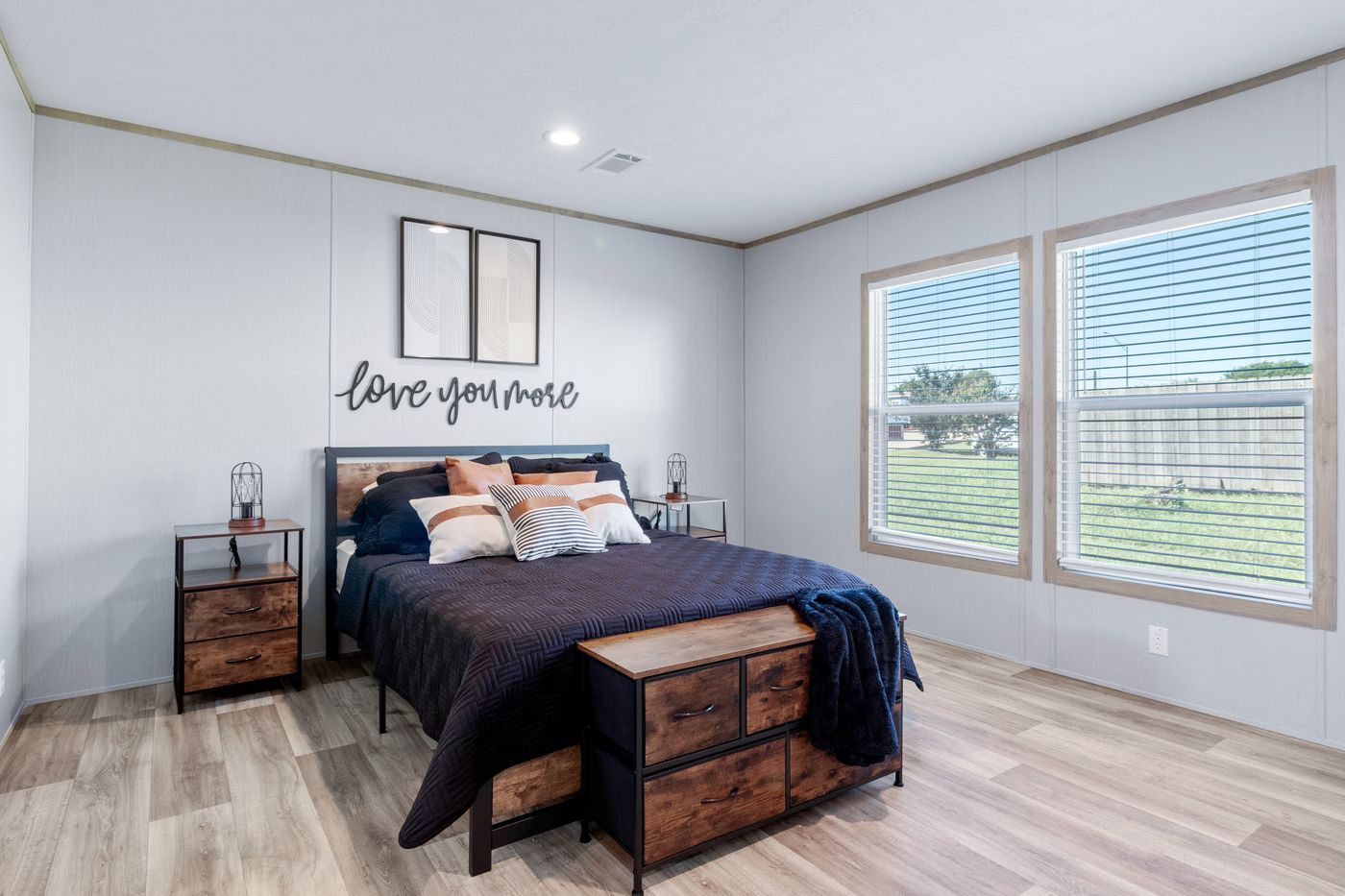 The ANATOLIA XL Primary Bedroom. This Manufactured Mobile Home features 3 bedrooms and 2 baths.