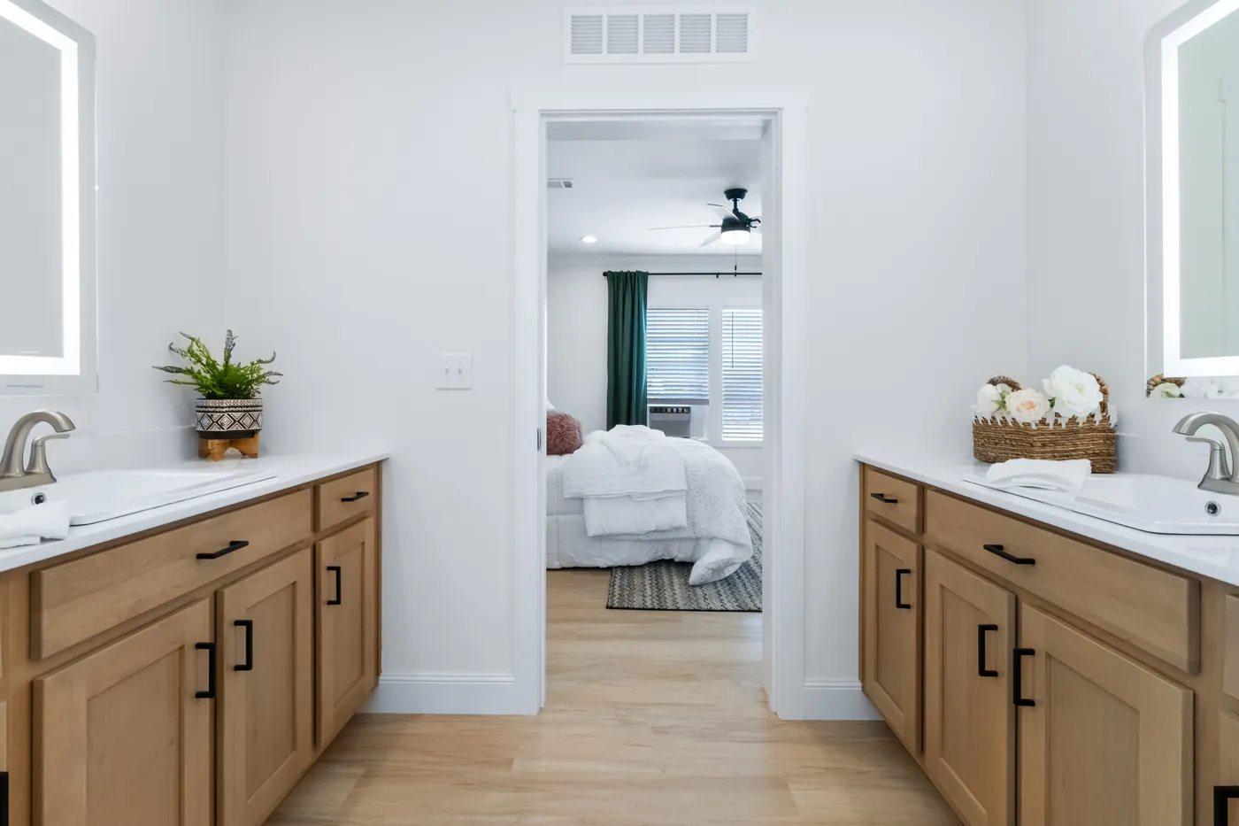 The THE FLORENCE Primary Bathroom. This Manufactured Mobile Home features 3 bedrooms and 2.5 baths.