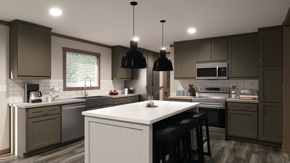 The EMILIE ELITE Kitchen. This Manufactured Mobile Home features 3 bedrooms and 2 baths.