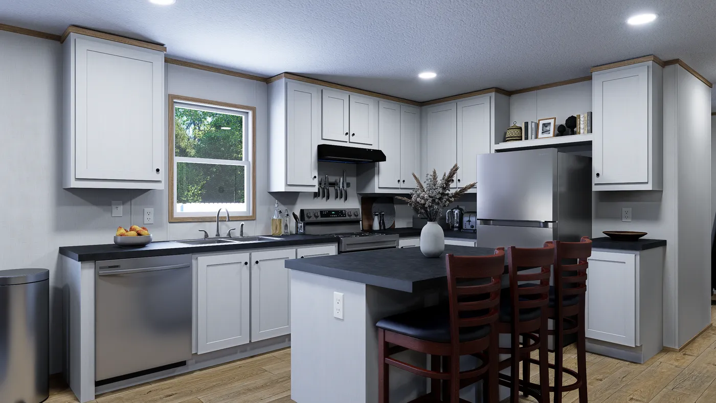 The ECLIPSE Kitchen. This Manufactured Mobile Home features 4 bedrooms and 2 baths.