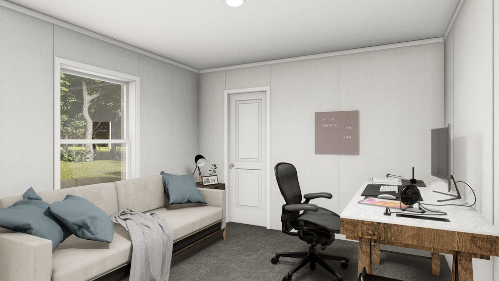 The TURQUOISE Guest Bedroom. This Manufactured Mobile Home features 2 bedrooms and 2 baths.