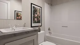 The BLAZER 76 4A Guest Bathroom. This Manufactured Mobile Home features 4 bedrooms and 2 baths.