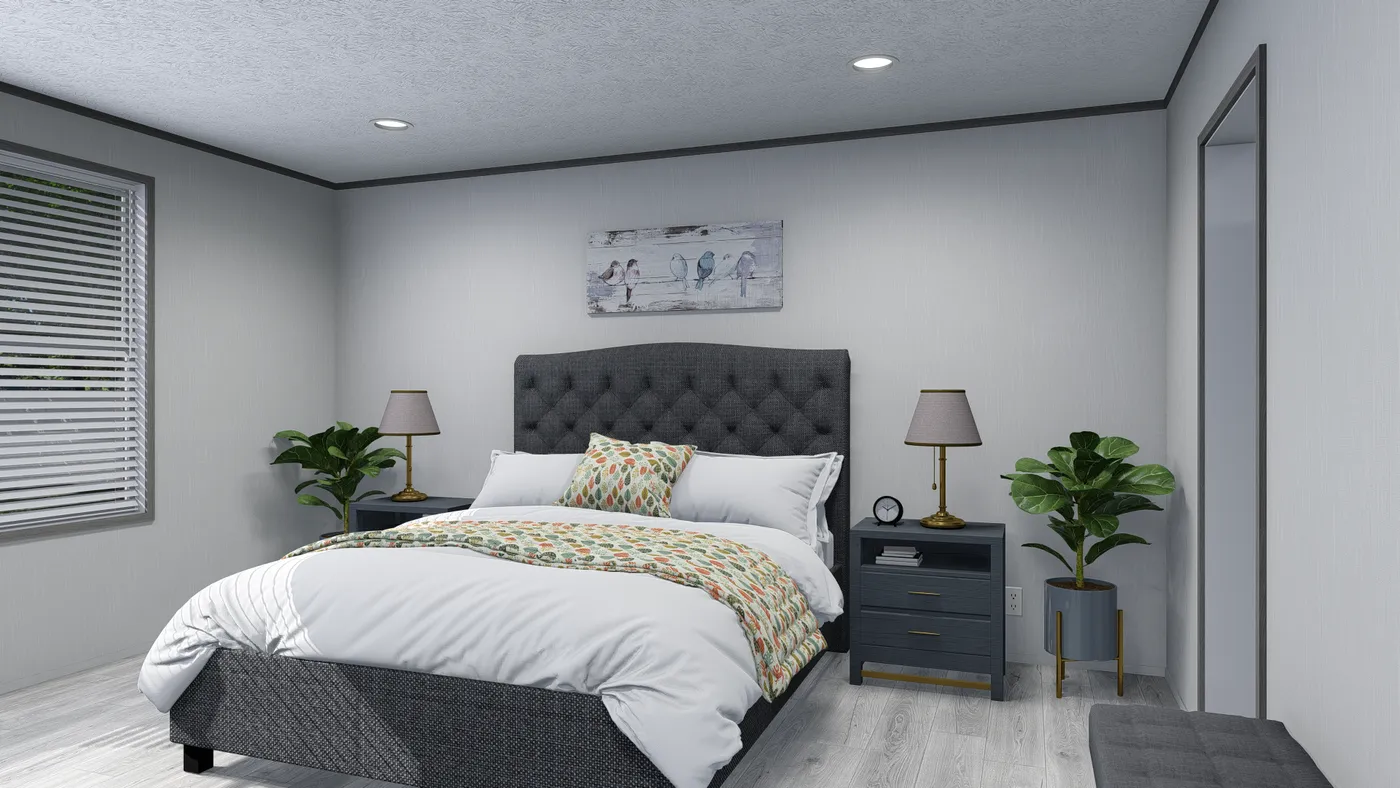 The VISION Primary Bedroom. This Manufactured Mobile Home features 4 bedrooms and 2 baths.