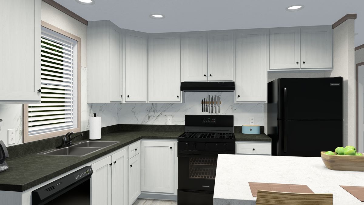 The 6016-4779 THE PULSE Kitchen. This Manufactured Mobile Home features 2 bedrooms and 2 baths.