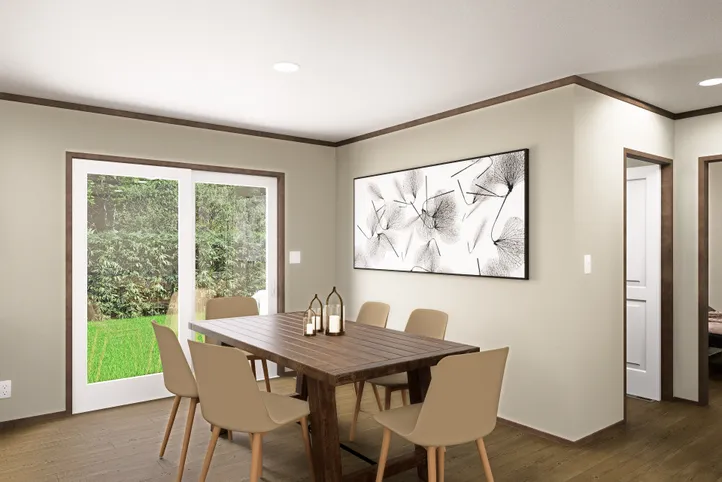 The RIO Dining Area. This Manufactured Mobile Home features 3 bedrooms and 2 baths.