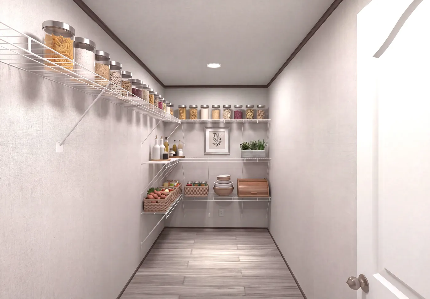 The THE MOUNTAINEER 64 Pantry. This Manufactured Mobile Home features 3 bedrooms and 2 baths.