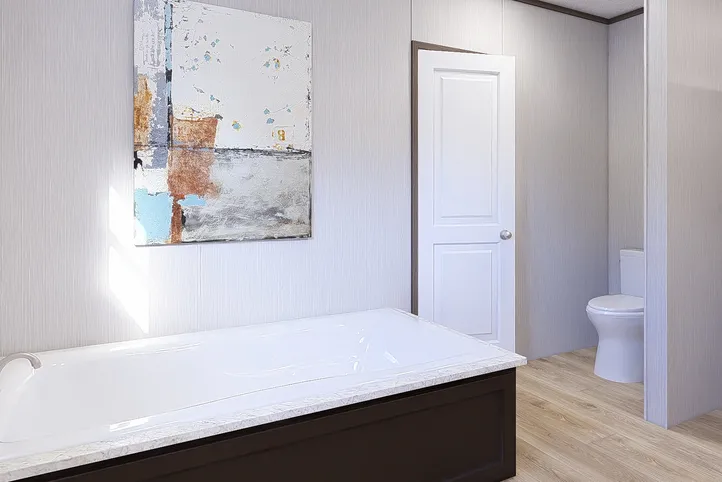 The ULTRA PRO HERCULES 28X68 3BR Primary Bathroom. This Manufactured Mobile Home features 3 bedrooms and 2 baths.