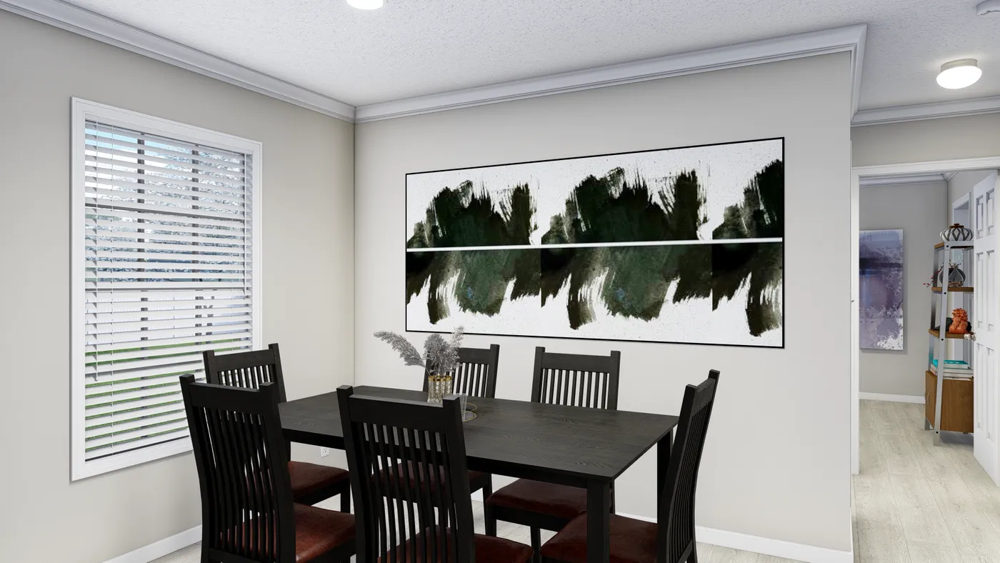 The PINEHURST 3104 Dining Room. This Manufactured Mobile Home features 3 bedrooms and 2 baths.