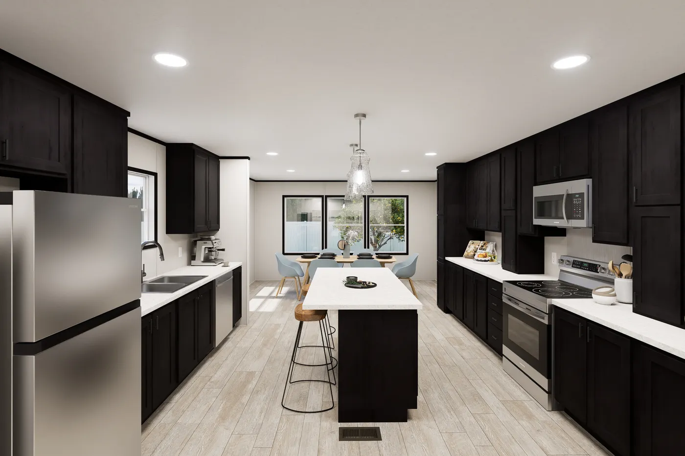 The ULTRA FLEX JEWEL GRANDE Kitchen. This Manufactured Mobile Home features 4 bedrooms and 2 baths.