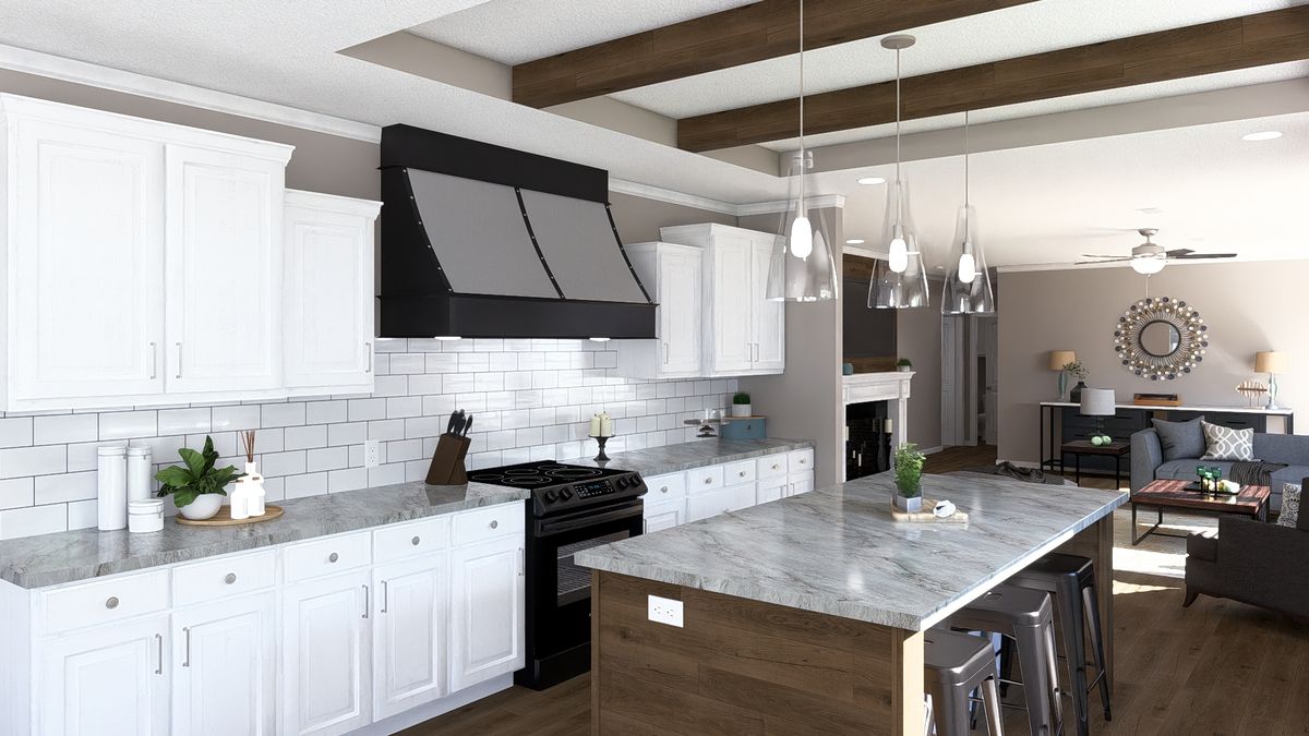 The THE ABIGAIL II Kitchen. This Manufactured Mobile Home features 3 bedrooms and 2 baths.