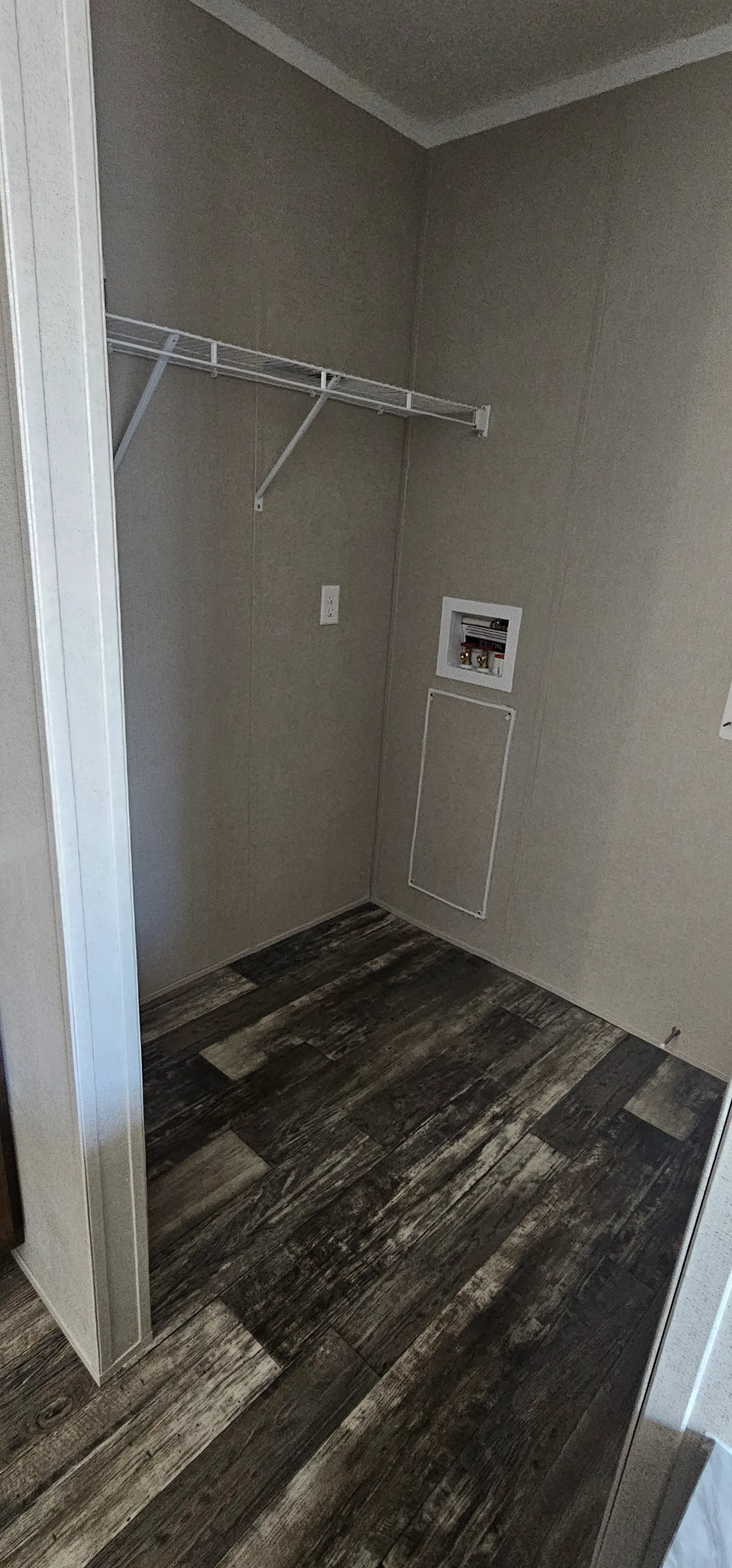 The ONYX 48 Utility Room. This Manufactured Mobile Home features 2 bedrooms and 1 bath.