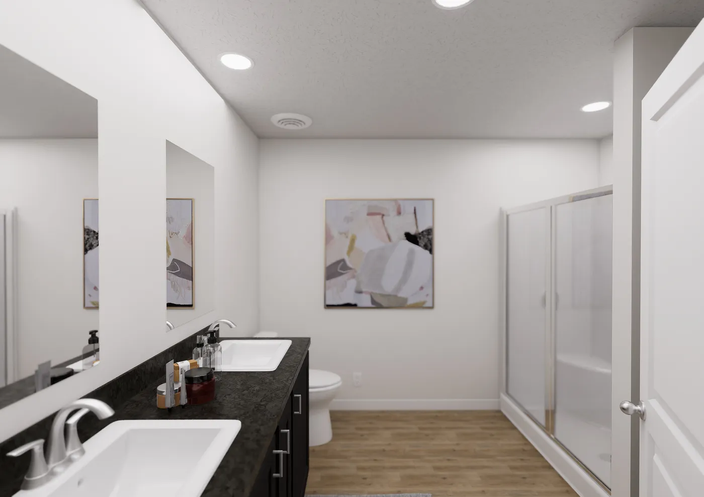 The 5037 IMAGINE Primary Bathroom. This Manufactured Mobile Home features 3 bedrooms and 2 baths.