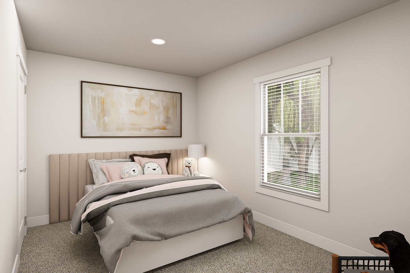 The RIGHT CHOICE 110 Primary Bedroom. This Manufactured Mobile Home features 4 bedrooms and 2 baths.