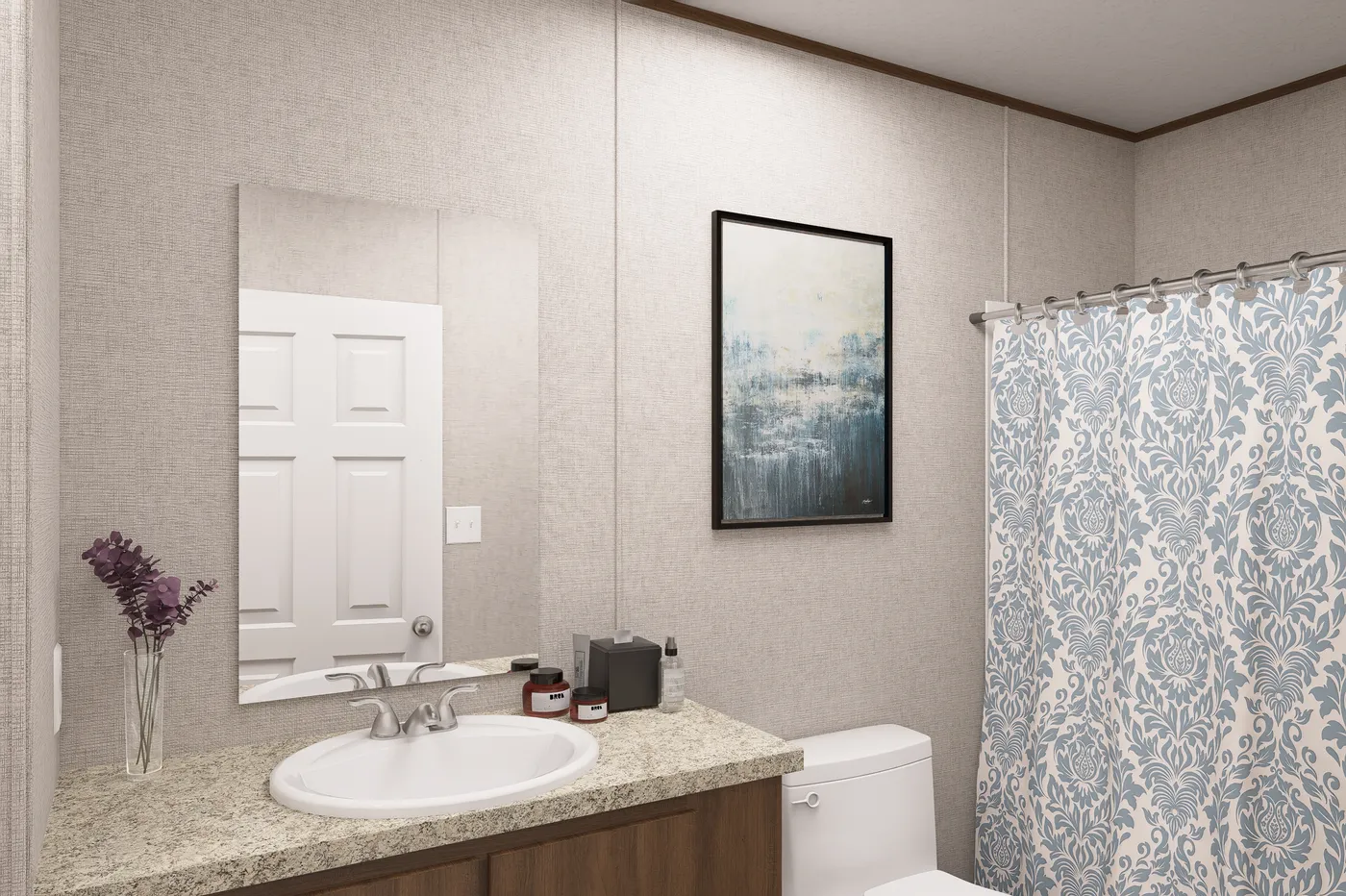 The CYPRESS Primary Bathroom. This Manufactured Mobile Home features 4 bedrooms and 2 baths.