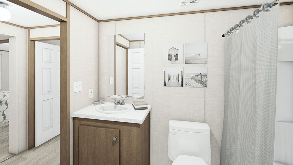 The MARVEL 4 Guest Bathroom. This Manufactured Mobile Home features 4 bedrooms and 2 baths.