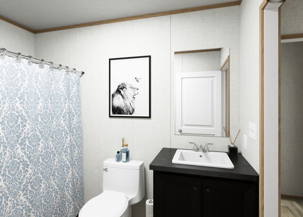 The ASPIRE Guest Bathroom. This Manufactured Mobile Home features 3 bedrooms and 2 baths.