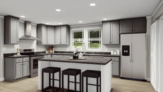 The THE BREEZE Kitchen. This Manufactured Mobile Home features 3 bedrooms and 2 baths.